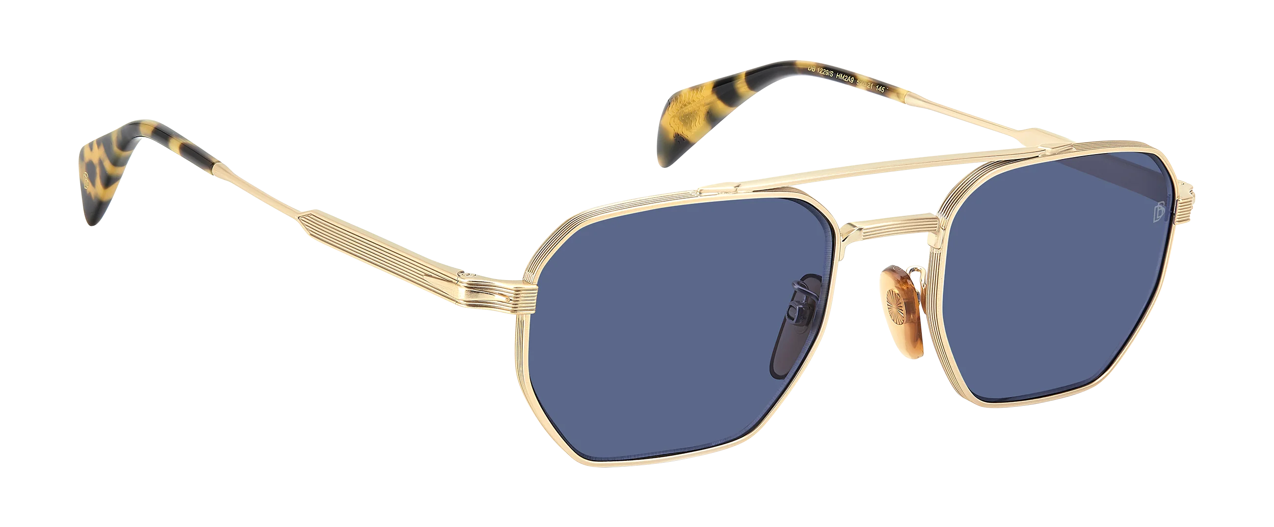 DB 1229/S - Gold Honey Havana - Blue Avio Antireflex - Image 4