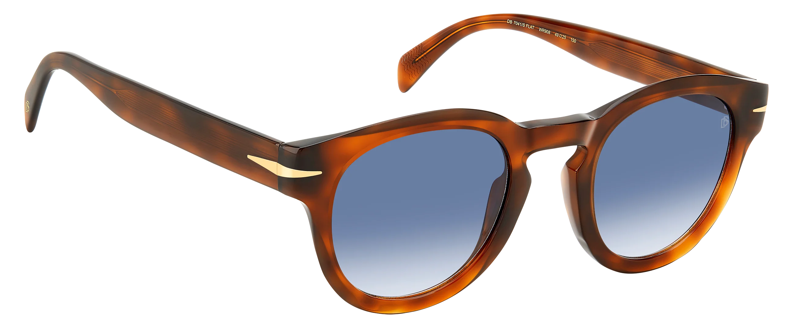 DB 7041/S FLAT - Brown Havana - Dk Blue Shaded - Image 3