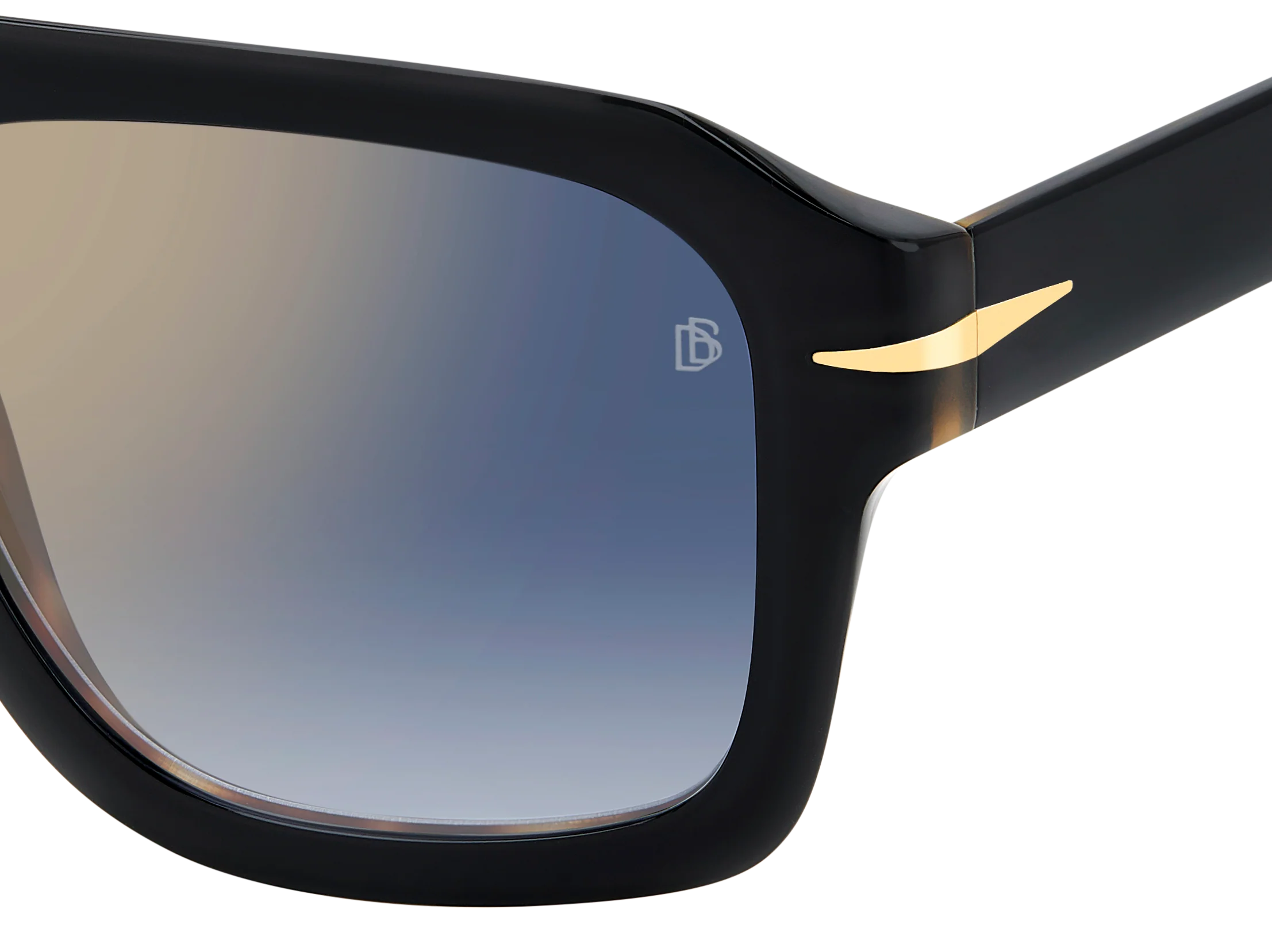 DB 7127/S - Black Havana - Blue Shaded Gold Mirror - Image 4