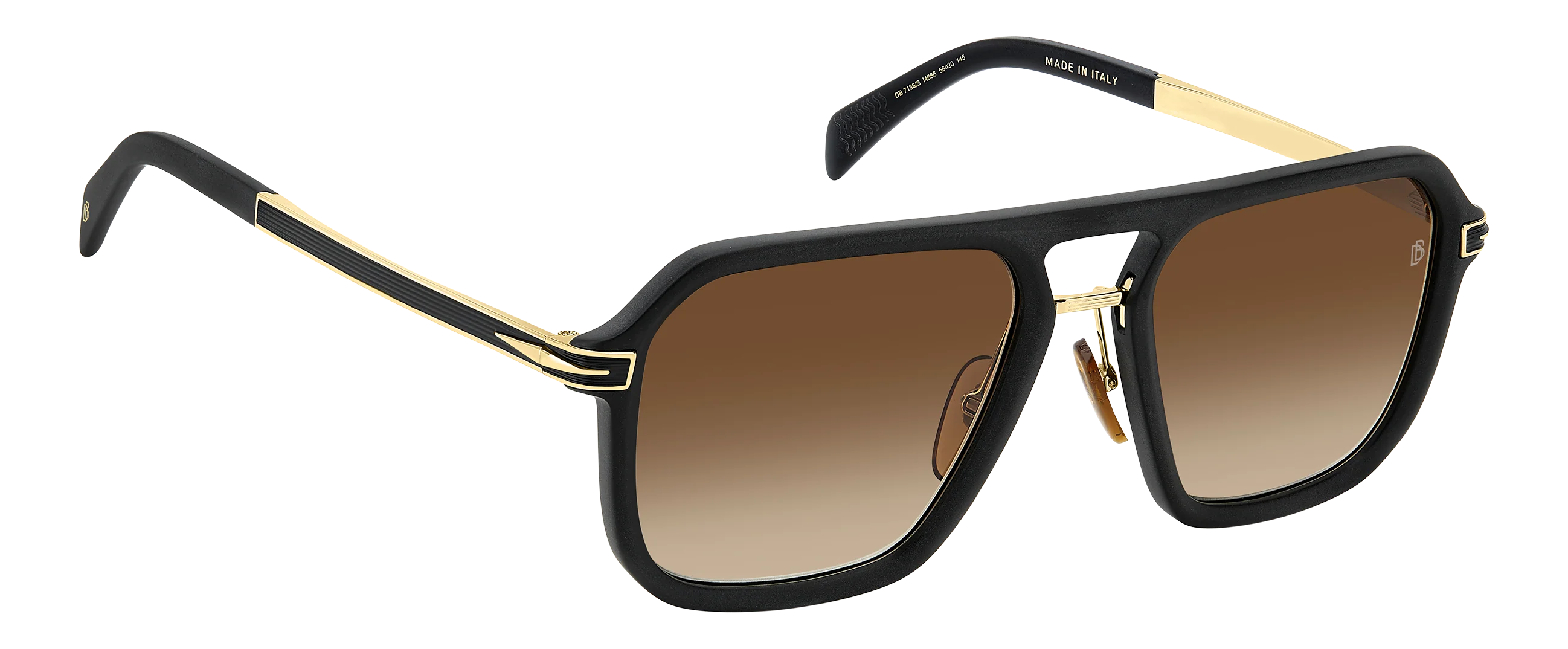 DB 7136/S - Matte Black Gold - Black Brown Green Antireflex - Image 3
