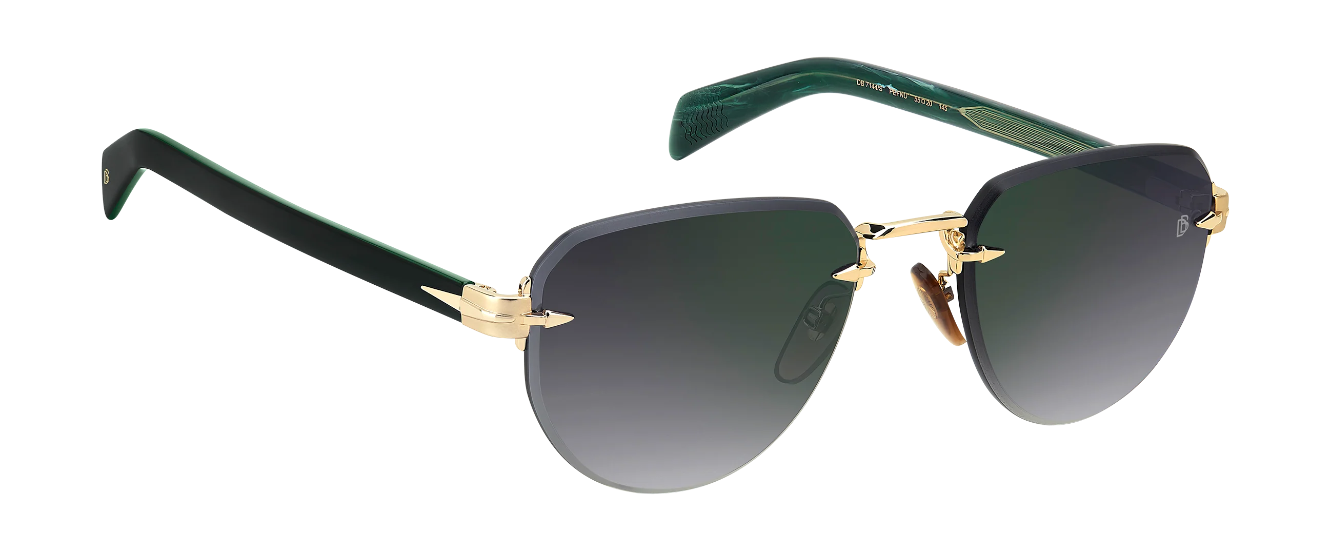DB 7144/S - Gold Green - Grey Shaded Green Mirror - Image 3